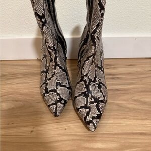 Jeffrey Campbell Snakeskin Pattern Heeled Boots